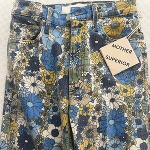 THE RAMBLER ZIP ANKLE DIRTBIKE FLOWERS JEANS NWT
